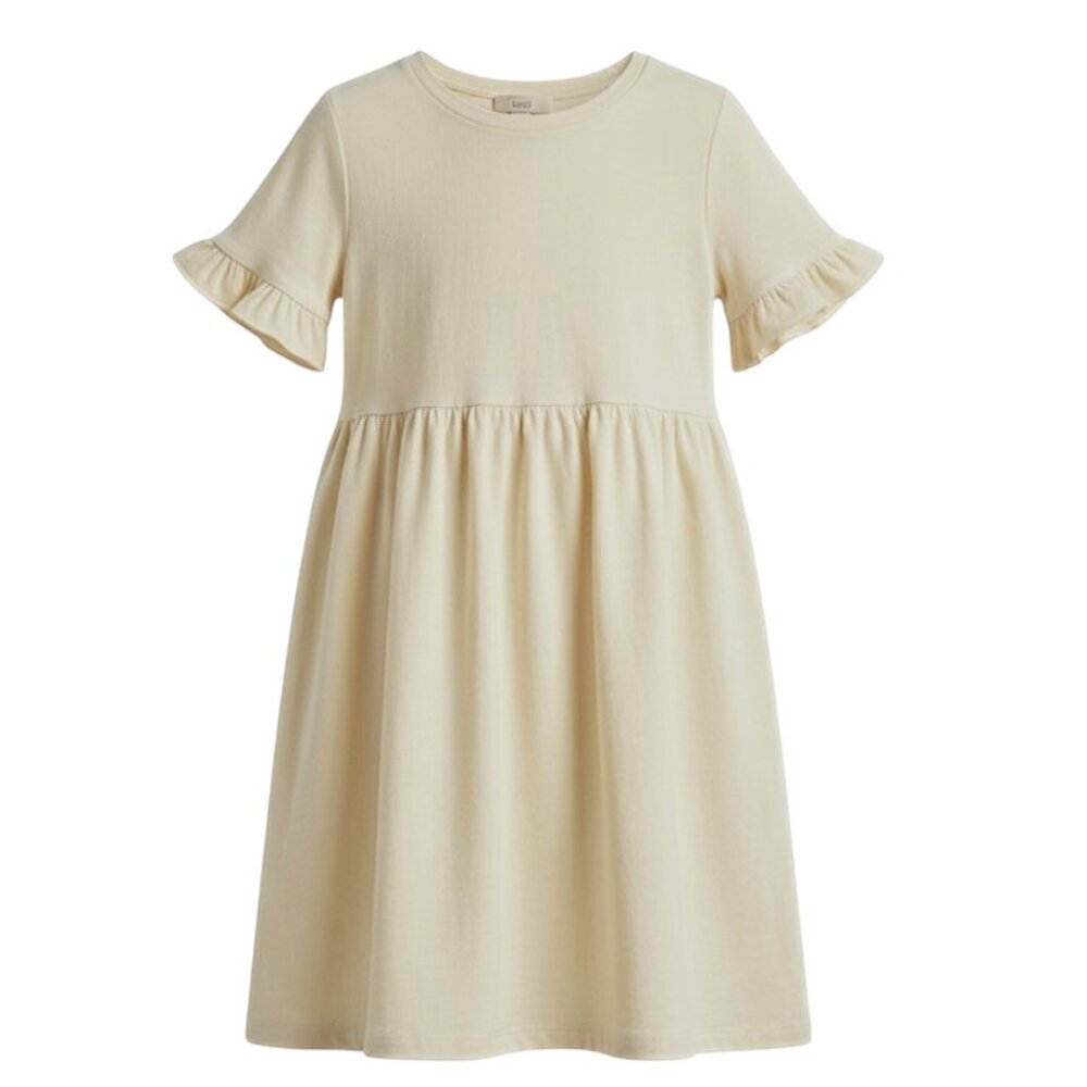 LOFT Cream Ruffle-Sleeve Mini Dress